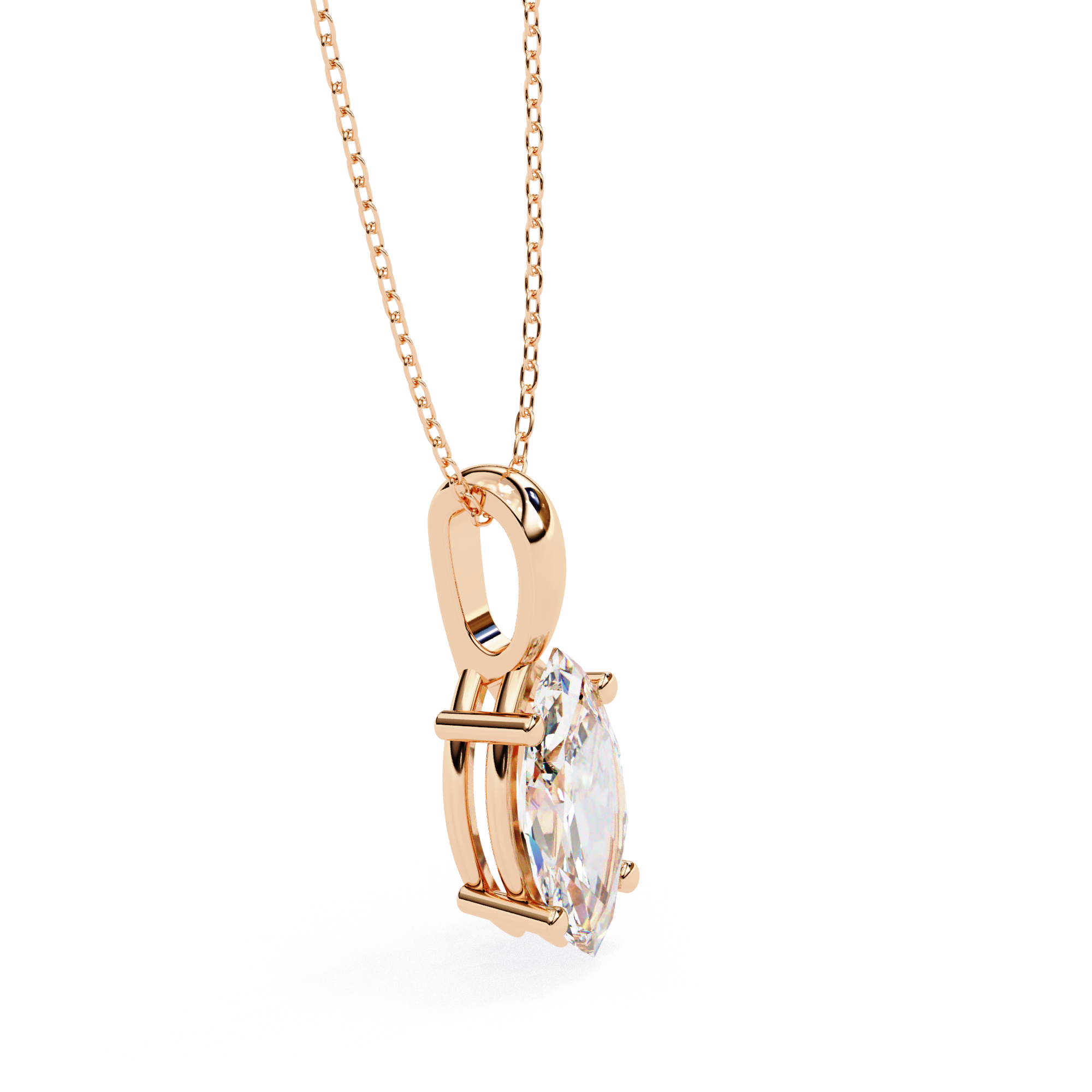 Solitairekart 0.93ct  Marquise-Cut Natural Diamond Solitaire Pendant-H Color, VS1 Clarity